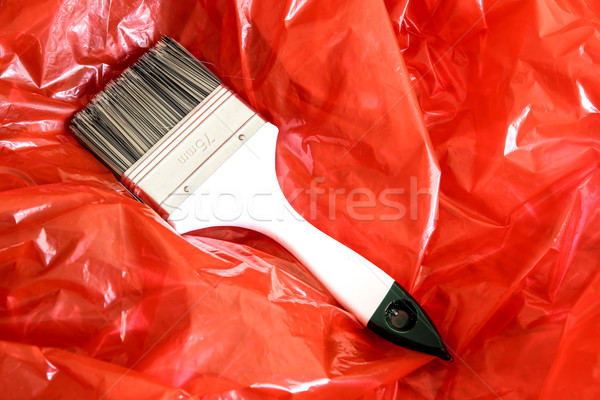 Paint Brush on red Foil	 Stock photo © Spectral