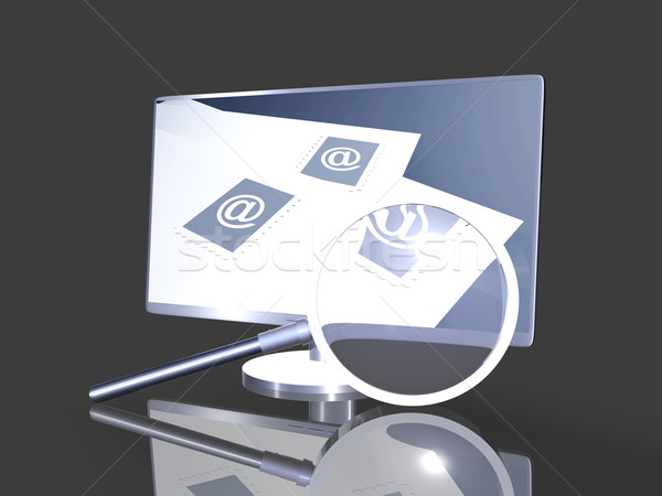 Email keresés 3D renderelt illusztráció képernyő Stock fotó © Spectral