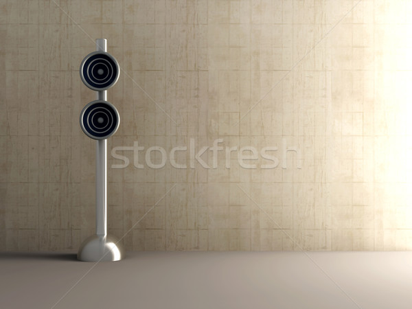 Projektu głośniki 3d ilustracji futurystyczny domu tle Zdjęcia stock © Spectral