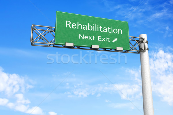 Сток-фото: шоссе · знак · реабилитация · 3D · оказанный · иллюстрация · следующий