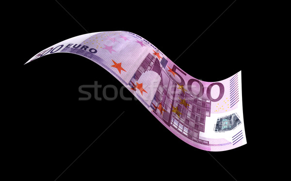Vliegen euro 3d illustration geïsoleerd zwarte financieren Stockfoto © Spectral