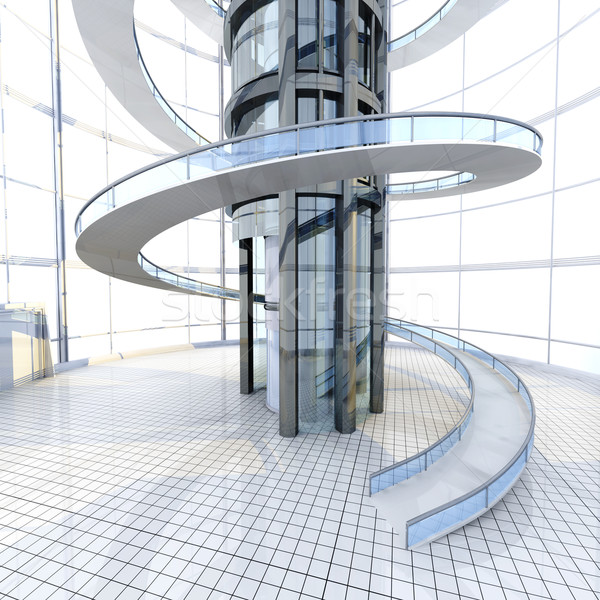 Futuristisch Architektur Science-Fiction 3D gerendert Illustration Stock foto © Spectral