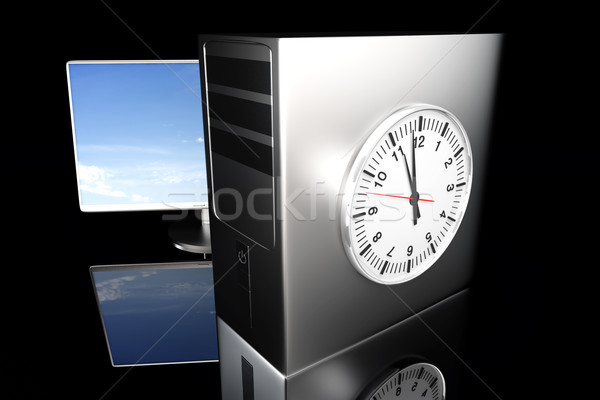 Ordenador tiempo digital servidor 3D prestados Foto stock © Spectral