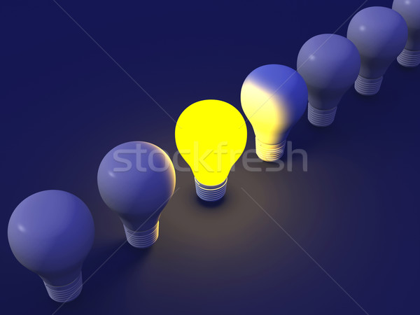 Gloeilamp 3d illustration lamp energie denken grafische Stockfoto © Spectral