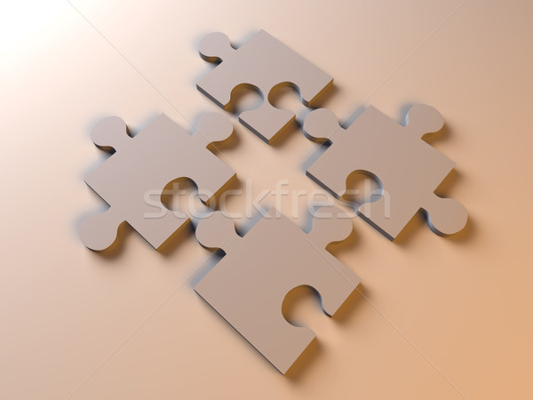 Puzzle soluzione 3D reso illustrazione business Foto d'archivio © Spectral