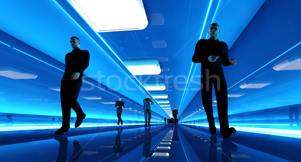 Ejecutar hombres de negocios caminando abajo aeropuerto corredor Foto stock © Spectral