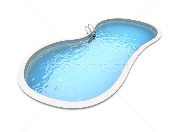 Stock foto: Schwimmbad · 3D · gerendert · Illustration · isoliert · weiß