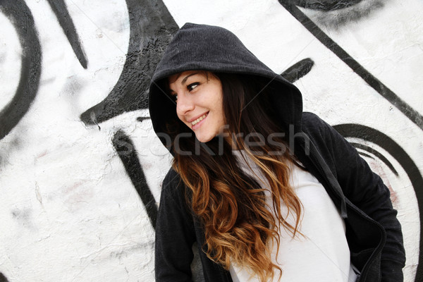 Girl leaning on a Wall Stock photo © Spectral