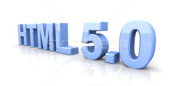 Html 50 3D świadczonych ilustracja odizolowany Zdjęcia stock © Spectral