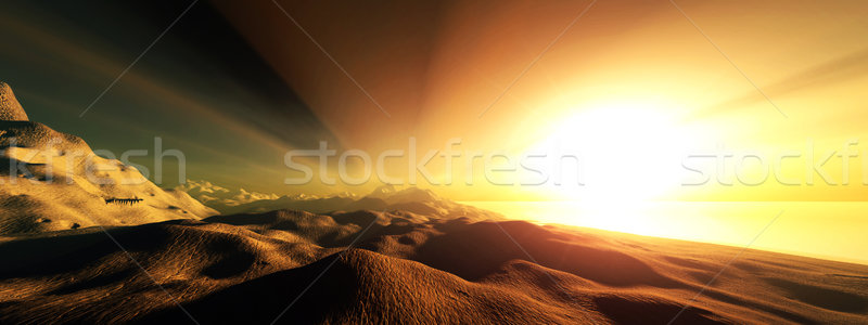 デジタル 風景 奇妙な 大気の ビーチ 太陽 ストックフォト © Spectral
