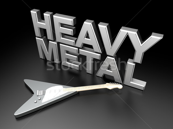 Zdjęcia stock: Heavy · metal · słowo · gitara · 3D · świadczonych