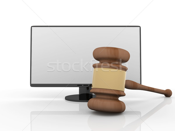 Online prawa 3D świadczonych ilustracja sąd Zdjęcia stock © Spectral