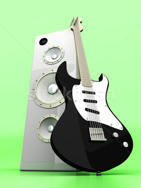 De audio entretenimiento 3D prestados ilustración guitarra Foto stock © Spectral