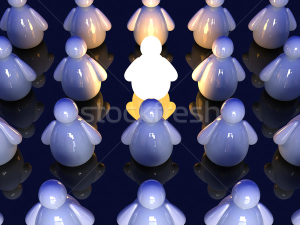 выдающийся 3d иллюстрации один бизнеса толпа темно Сток-фото © Spectral