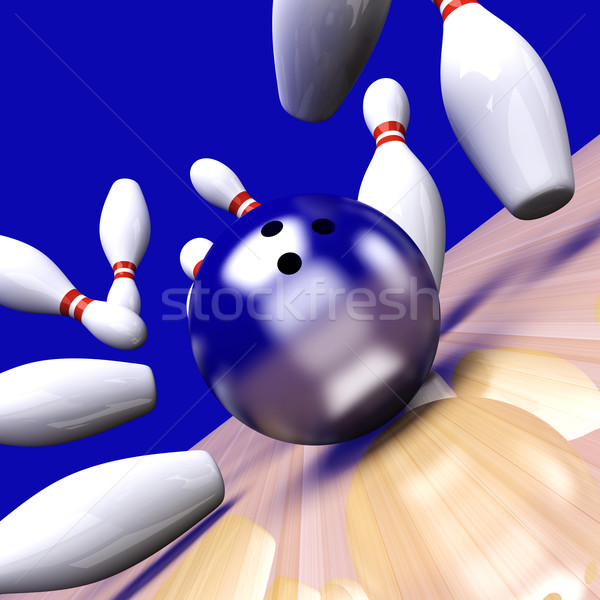 Streik spielen Bowling alle 3D gerendert Stock foto © Spectral