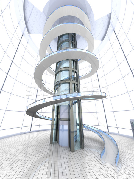 Tudományos fantasztikum építészet 3D renderelt illusztráció égbolt Stock fotó © Spectral