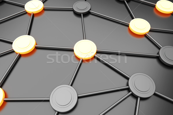 Sieci 3D świadczonych ilustracja energii moc Zdjęcia stock © Spectral