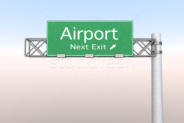 шоссе знак аэропорту 3D оказанный иллюстрация следующий Сток-фото © Spectral
