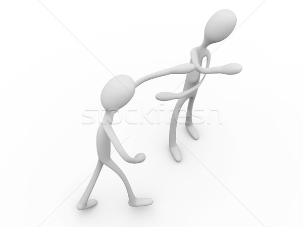 Cartoon guys fighting and boxing Stock photo © Spectral