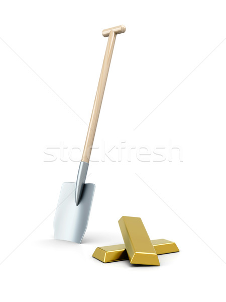 Gold Bergbau 3D gerendert Illustration isoliert Stock foto © Spectral