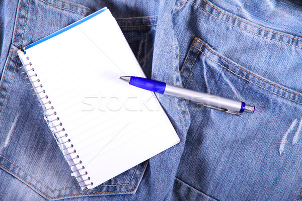 Note jeans portable pantalon livre école [[stock_photo]] © Spectral