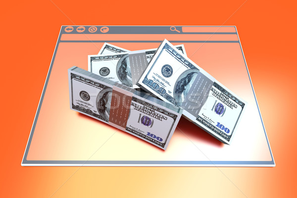 Financieros navegador dólares ventana 3D prestados Foto stock © Spectral