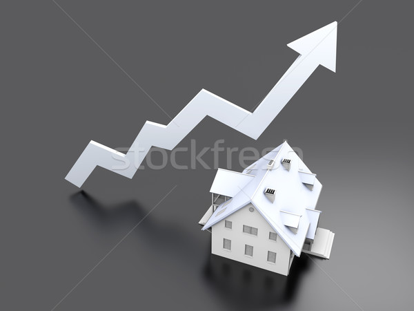 Növekvő ingatlan érték 3D renderelt illusztráció Stock fotó © Spectral