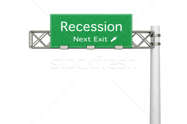 Stockfoto: Wegteken · recessie · 3D · gerenderd · illustratie · volgende
