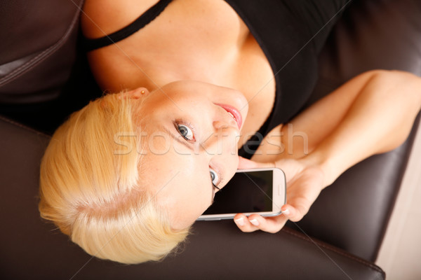 Girl talking with a Smartphone	 Stock photo © Spectral