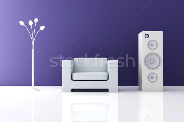 客廳 3D 呈現 室內 現代的 音樂 商業照片 © Spectral