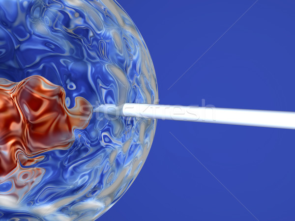 Klonowanie DNA 3d ilustracji igły trzon komórek Zdjęcia stock © Spectral