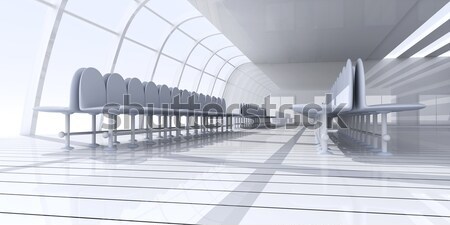 A empty office with the Skyline of Sao Paulo, Brazil, in the Background. Architectural visualisation Stock photo © Spectral