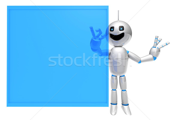 Cartoon Robot using a virtual Touchscreen	 Stock photo © Spectral