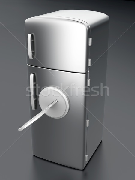 Blocat frigider clasic 3D prestate ilustrare Imagine de stoc © Spectral