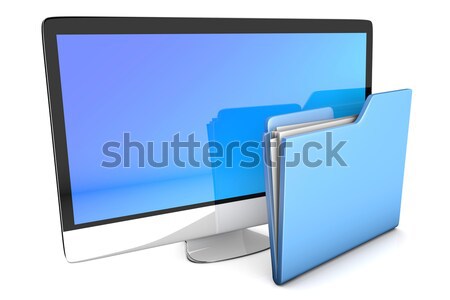 A modern all in one computer with a data folder	 Stock photo © Spectral