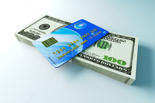 Stock photo: Credit Card and Cash