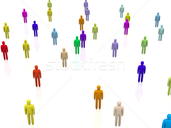 Diversidade multidão 3D prestados ilustração comunidade Foto stock © Spectral