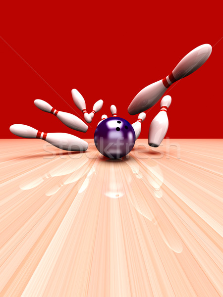 Stockfoto: Staking · spelen · bowling · alle · 3D · gerenderd