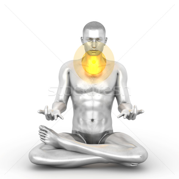 Meditação mulher chakra 3D prestados Foto stock © Spectral