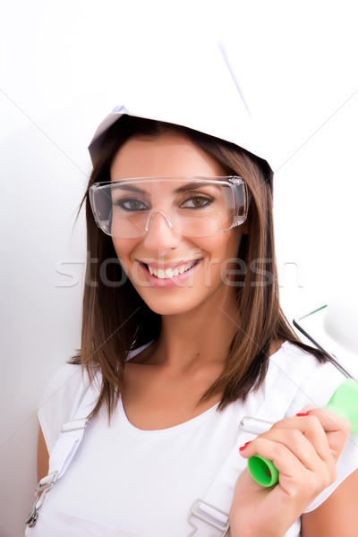 Beautiful young woman getting ready to paint	 Stock photo © Spectral