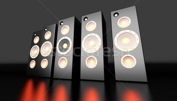 Erő hangfalak szett erőteljes 3D renderelt Stock fotó © Spectral