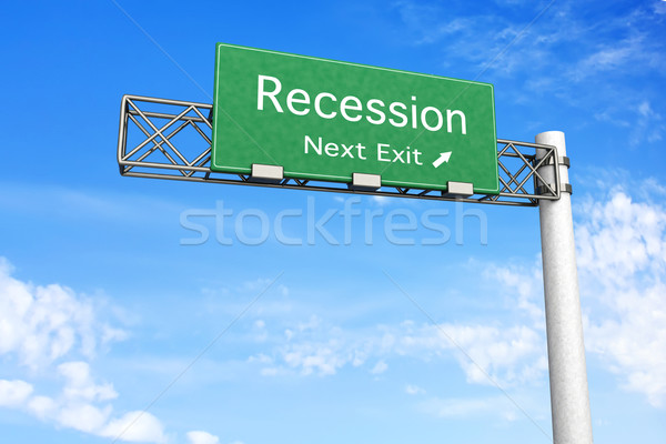 Wegteken recessie 3D gerenderd illustratie volgende Stockfoto © Spectral