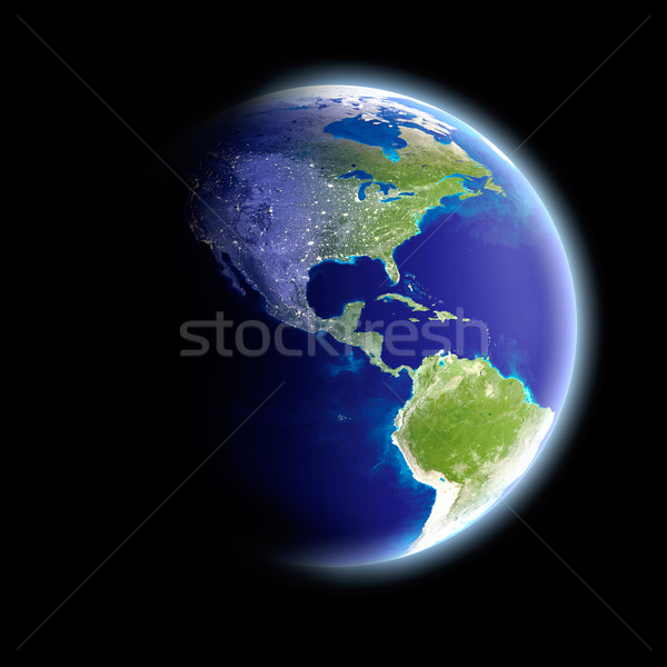 Zaćmienie odizolowany czarny noc dzień planety Ziemi Zdjęcia stock © Spectral