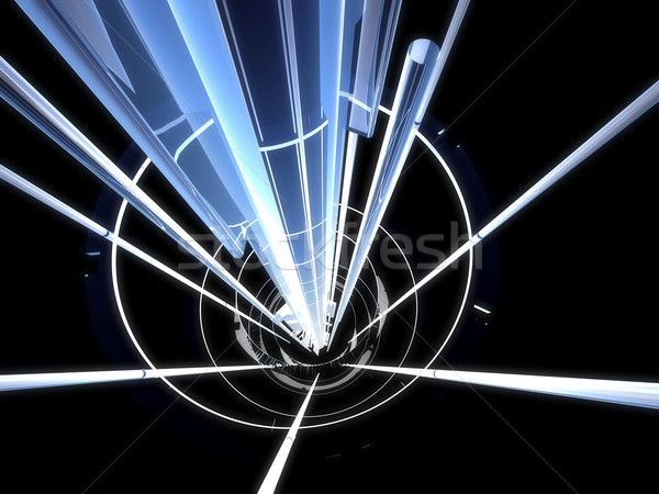 Zwarte hoog 3D gerenderd abstract computer Stockfoto © Spectral