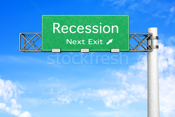 Сток-фото: шоссе · знак · рецессия · 3D · оказанный · иллюстрация · следующий