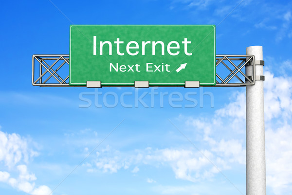Signe de route internet 3D rendu illustration prochaine [[stock_photo]] © Spectral