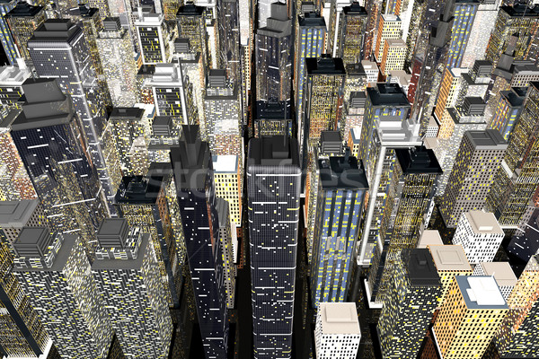 Groot stad algemeen stedelijke architectuur wolkenkrabbers Stockfoto © Spectral