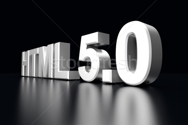 Html 50 3D świadczonych ilustracja komputera Zdjęcia stock © Spectral
