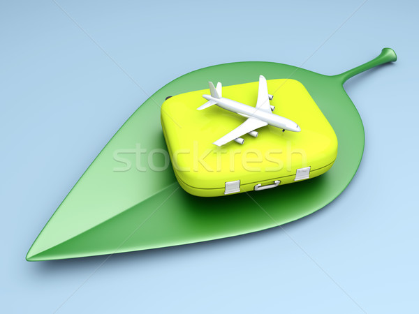 Foto d'archivio: Sostenibile · viaggi · aerei · ecologico · aria · 3D