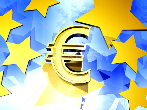 Euro 3d ilustracji ceny finansów banku pieniężnych Zdjęcia stock © Spectral